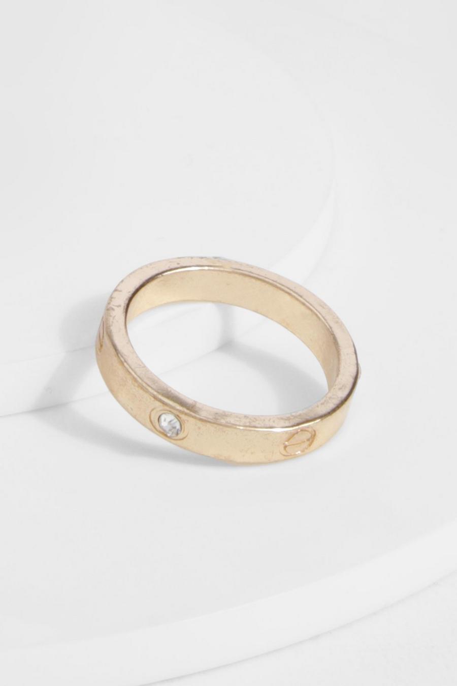 Gold Dotted Diamante Ring image number 1