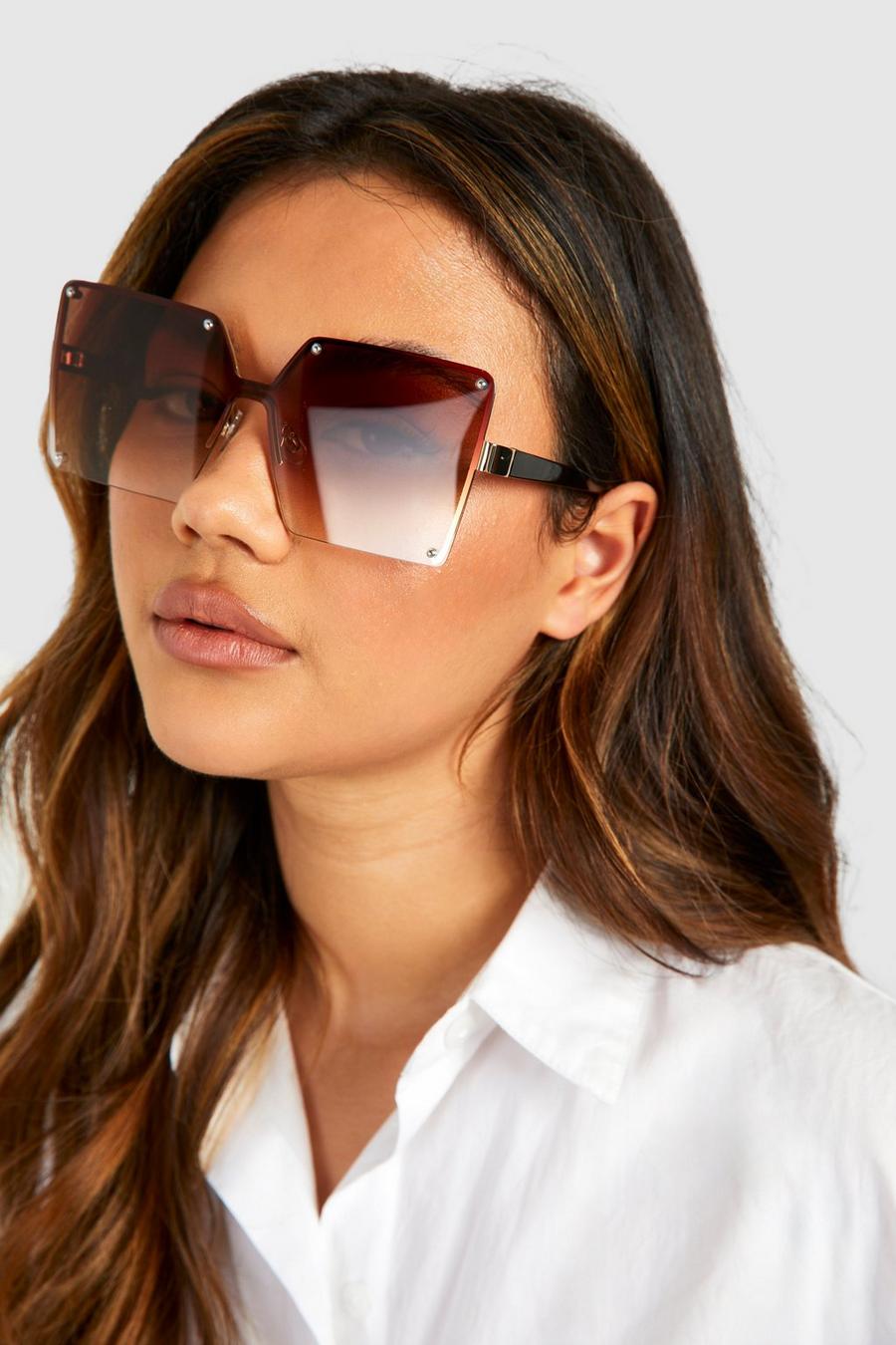 Gold Square Oversized Sunglasses