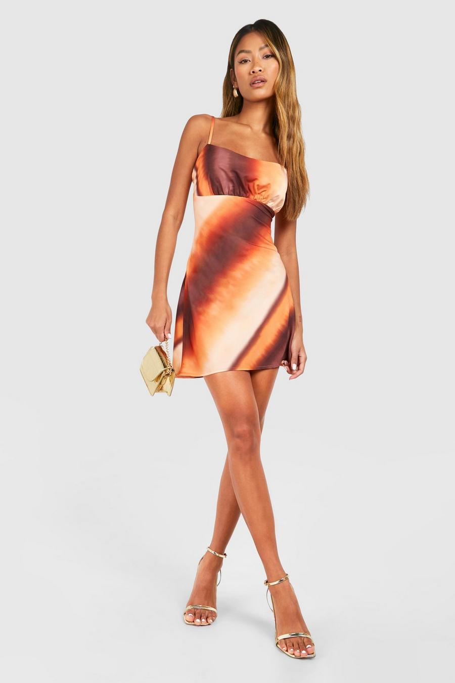 Orange Ombre Mini Slip Dress image number 1
