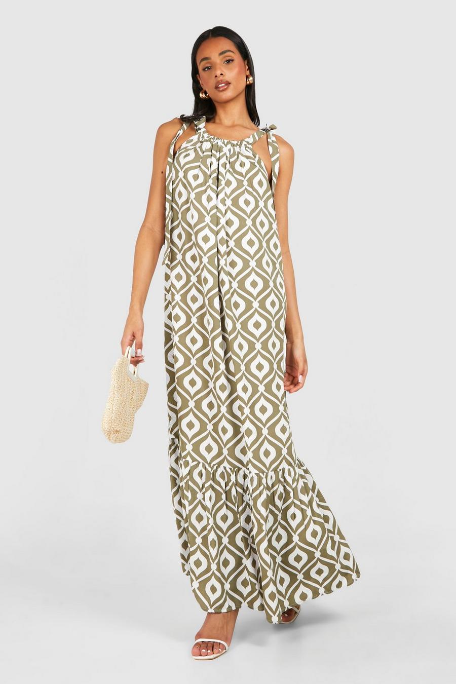 Sage Tall Abstract Printed Maxi Dress image number 1