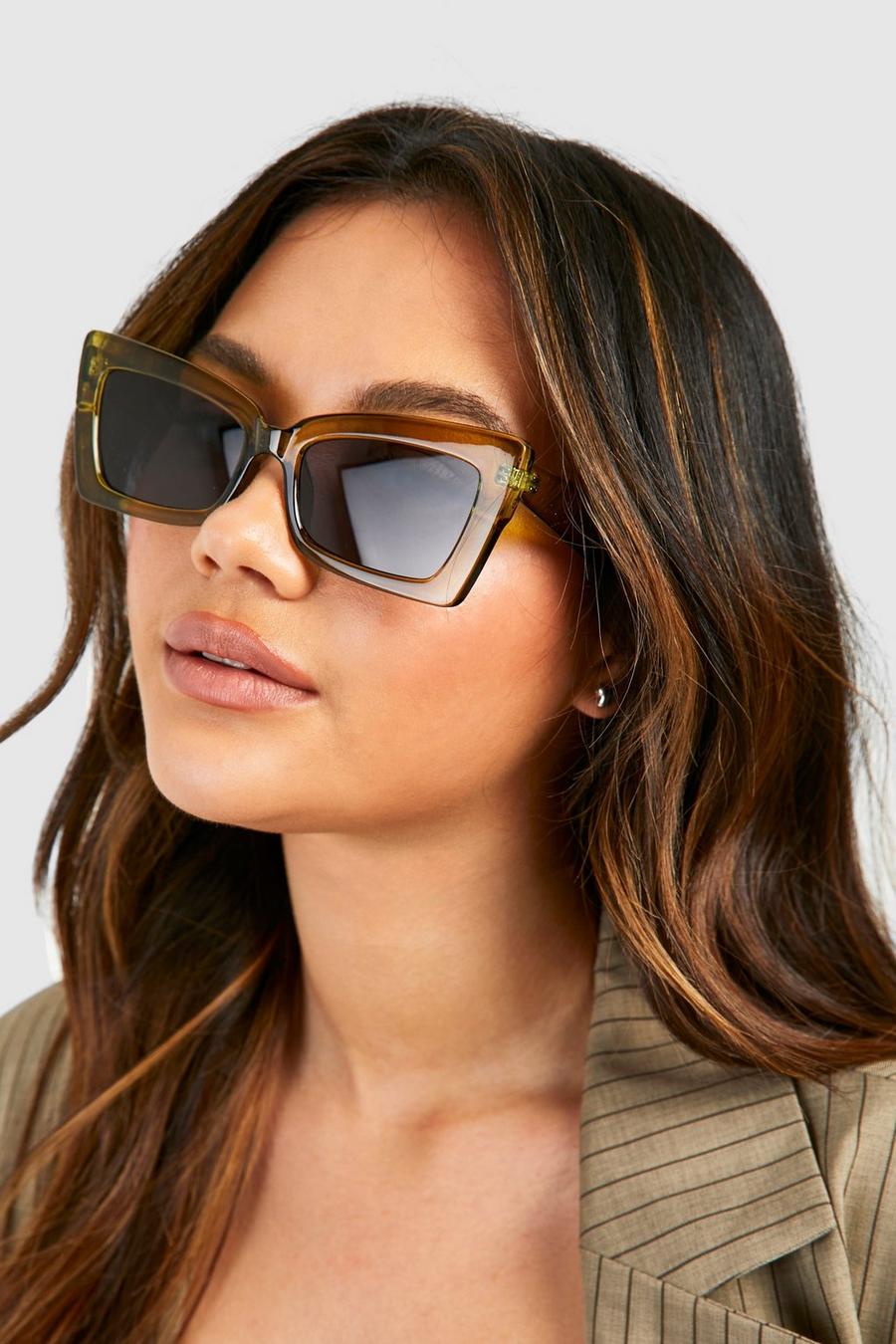 Angled Olive Sunglasses