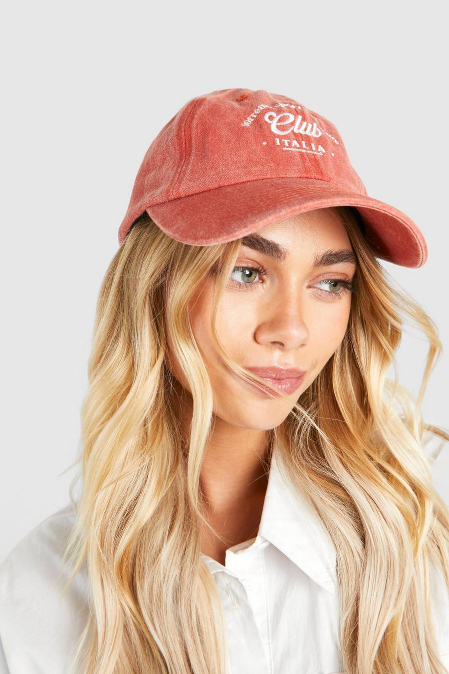 Red Sports Club Washed Cap 