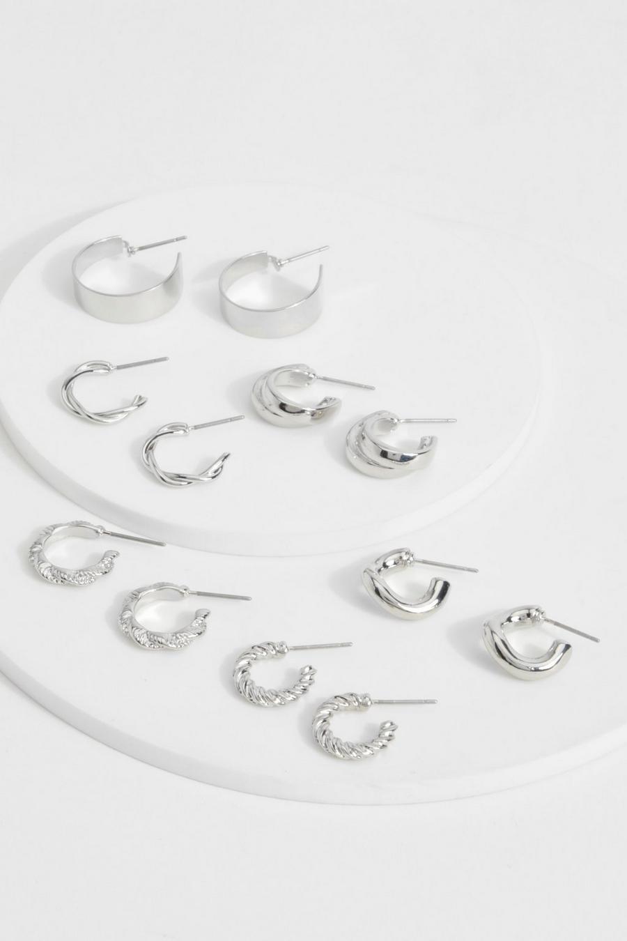 Silver 6 Pack Hoop Earrings  image number 1