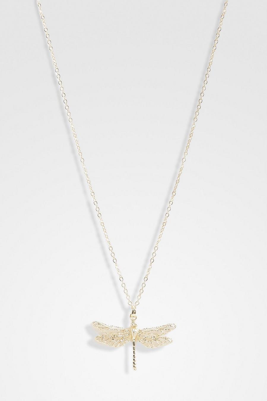 Gold Dragonfly Necklace image number 1