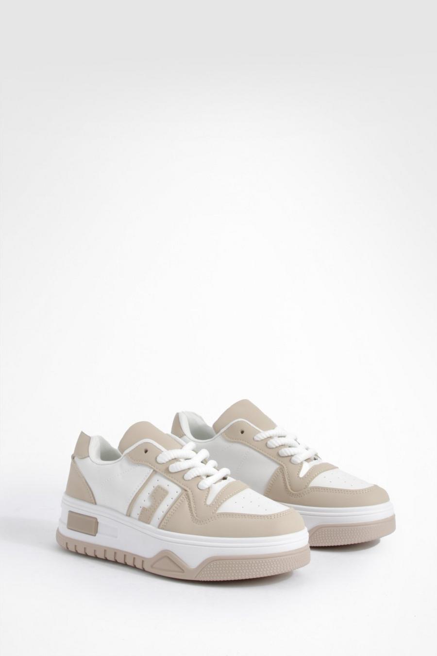 Stone Chunky Contrast Panel Sneakers image number 1