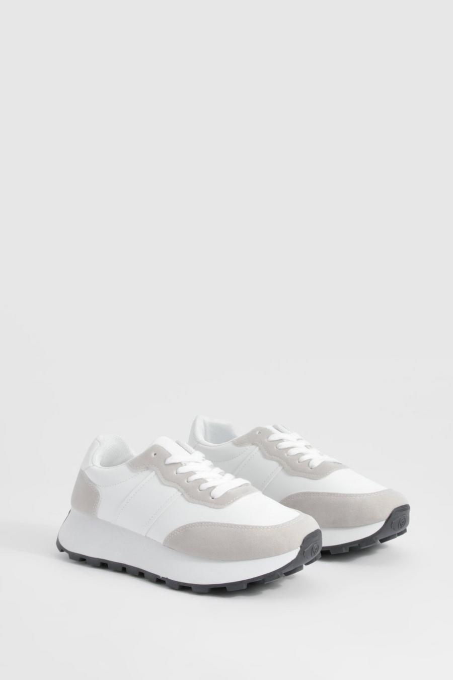 White Chunky Panel Detail Trainers