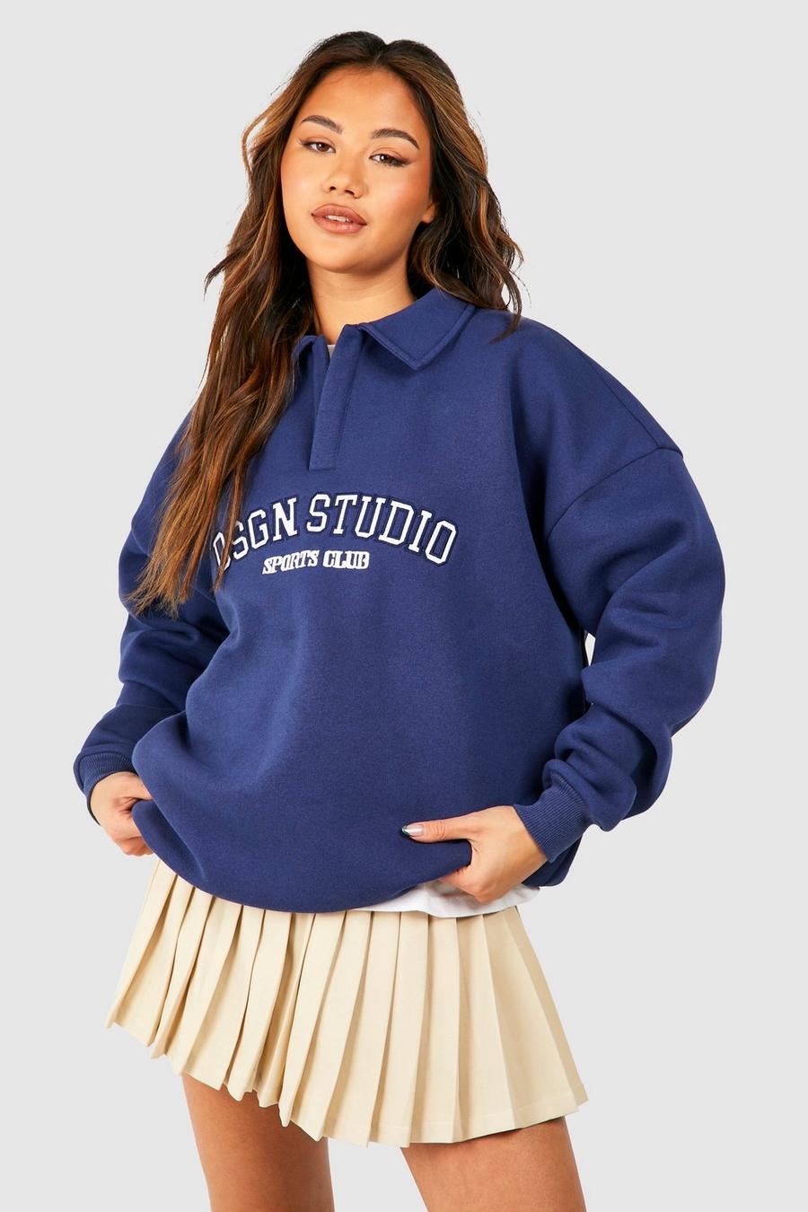 Navy Dsgn Studio Oversize sweatshirt med brodyr