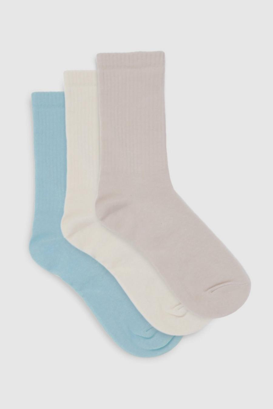 Multi Blue 3 Pack Socks