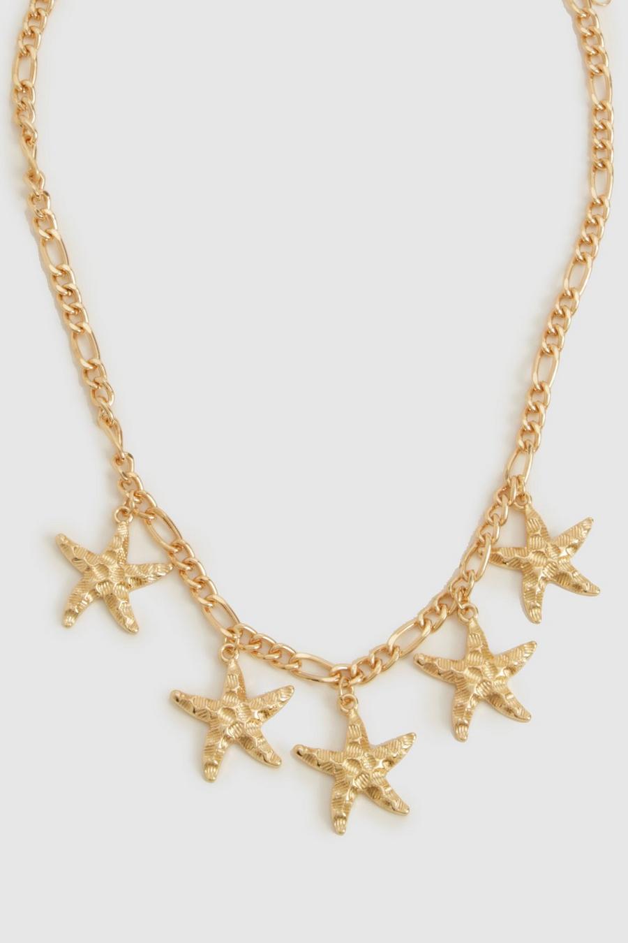 Gold Starfish Scattered Necklace  image number 1