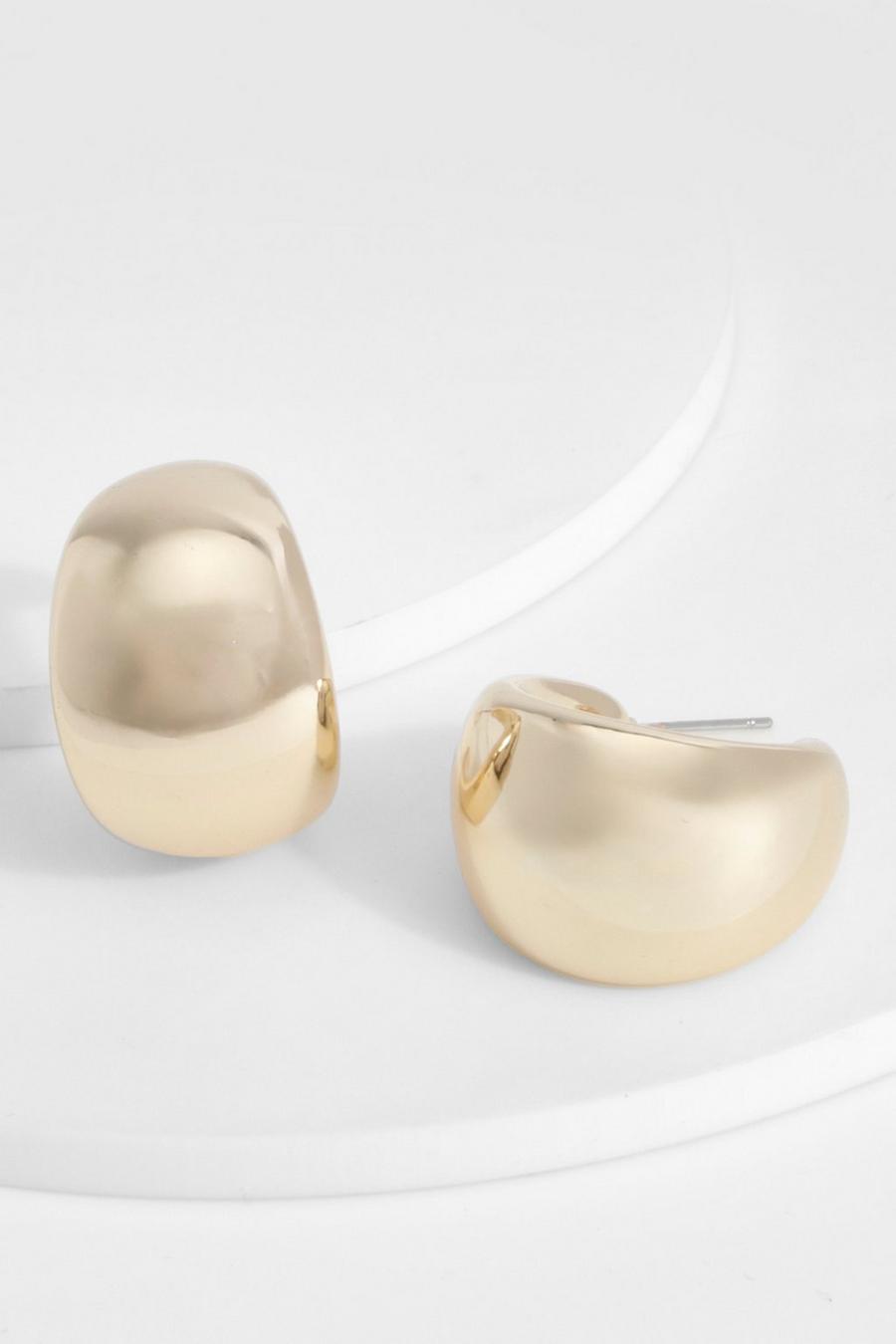 Gold Curved Hoop Earrings