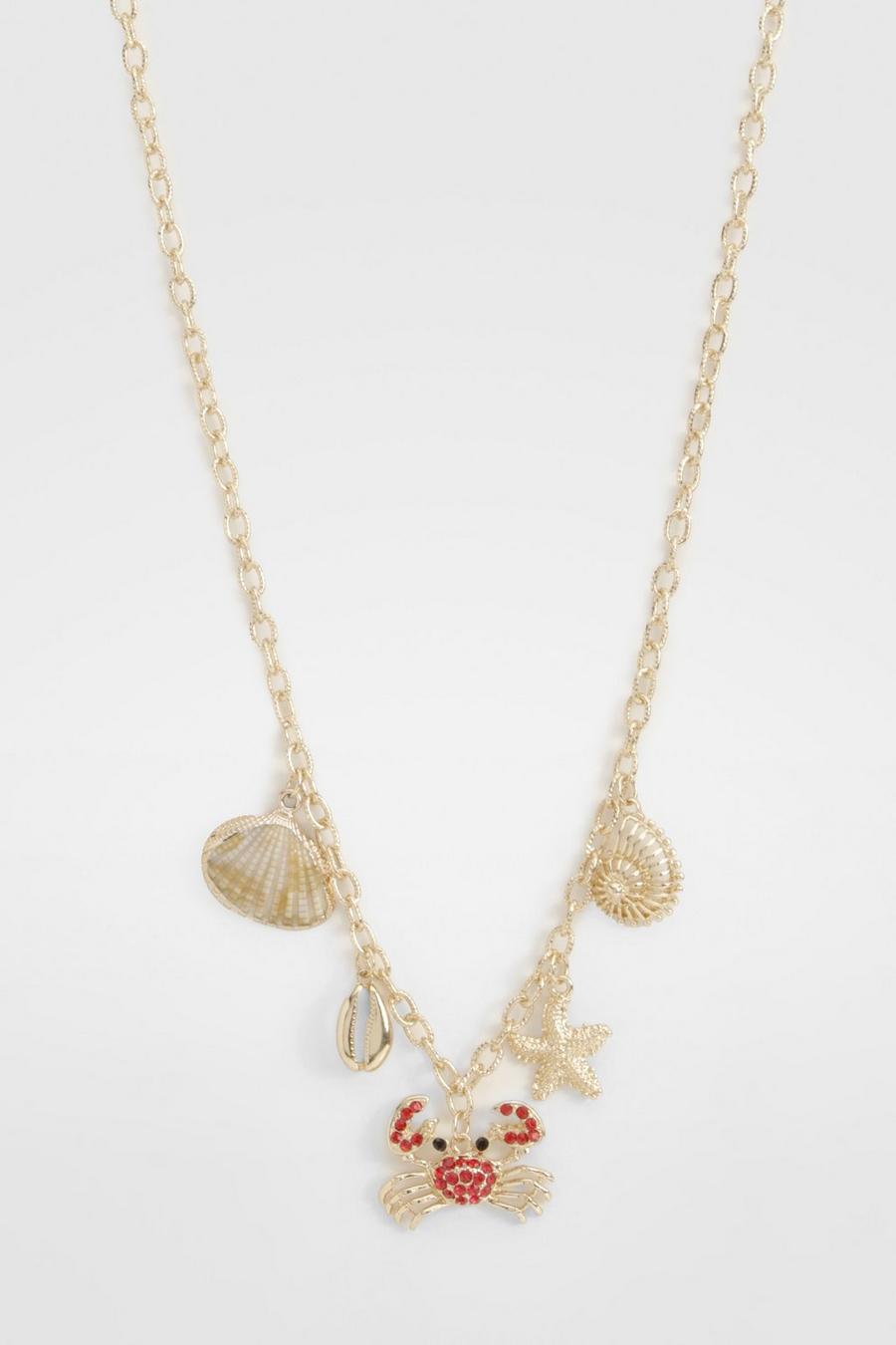 Halskette mit See-Anhänger, Gold