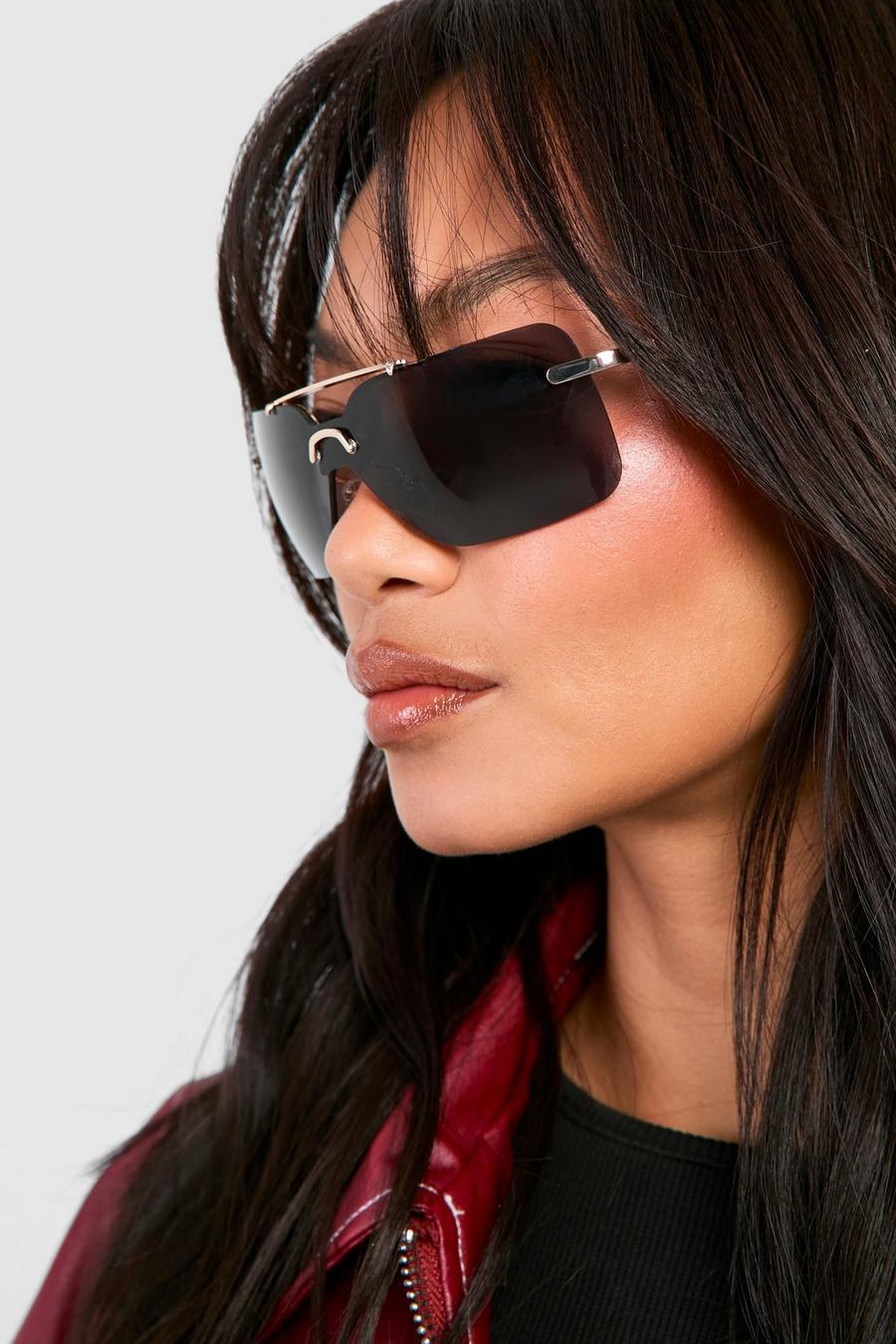 Gold Visor Metal Frame Sunglasses image number 1