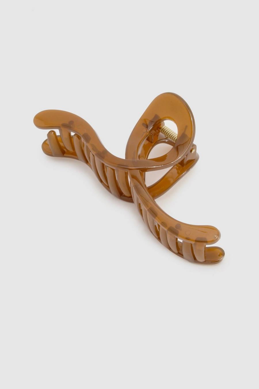Brown Twist Acrylic Claw Clip  image number 1