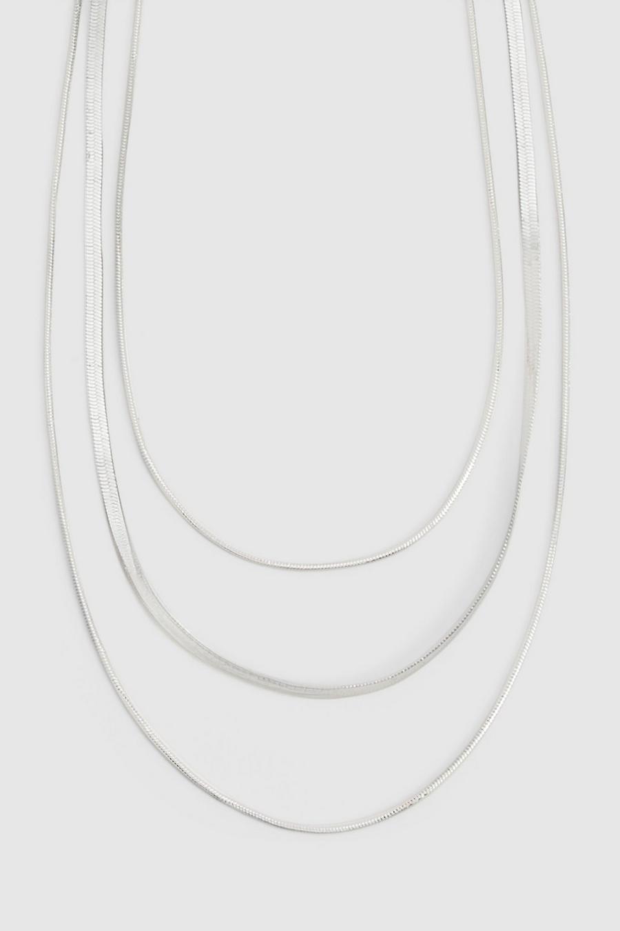 Collar de cadena doble con serpiente, Silver image number 1