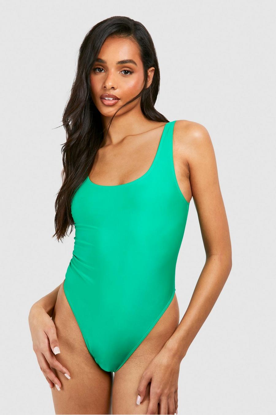 Tall Basic Badeanzug mit Rundhals-Ausschnitt, Green