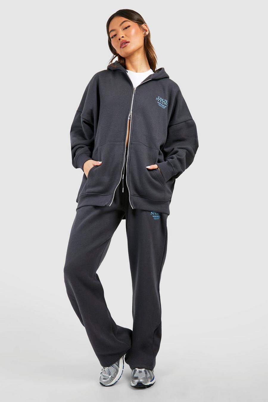 Charcoal Dsgn Studio Printed Hooded Tracksuit 