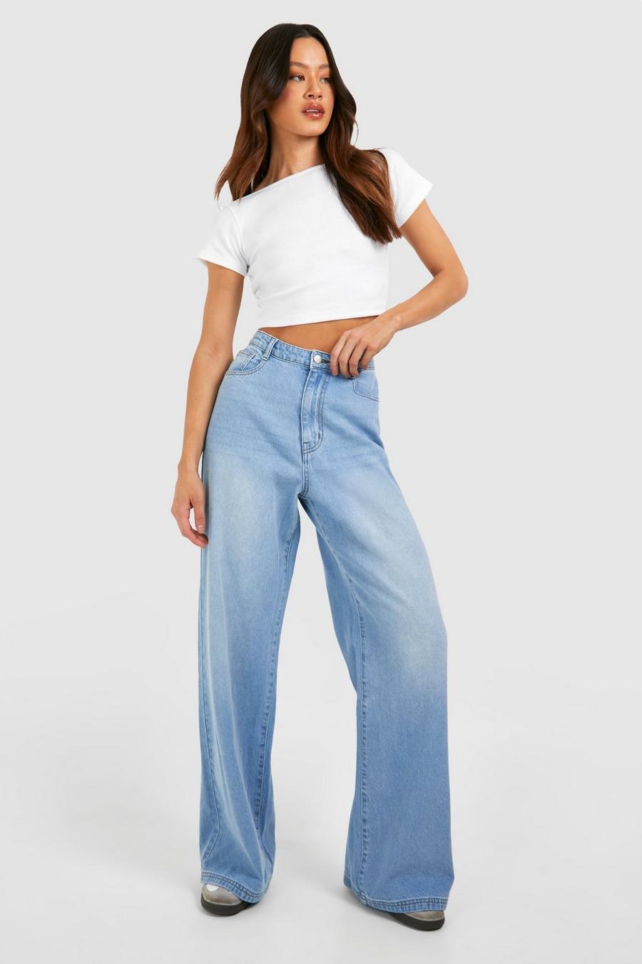 Washed blue Tall Blue Washed Wide Leg Jeans