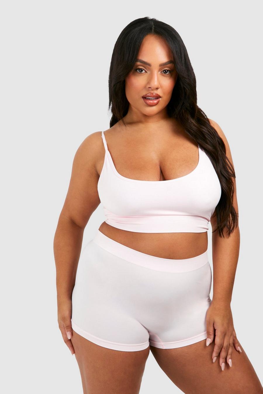Grande taille - Short sans coutures, Baby pink