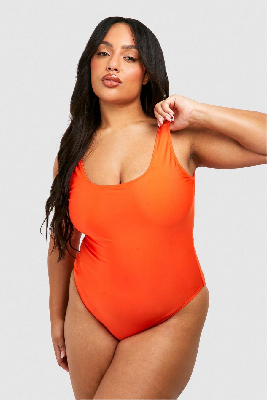 Orange Plus Scoop Neck Swimsuit image number 1
