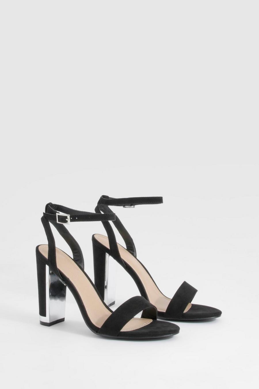 Black 2 Part Block Heels 