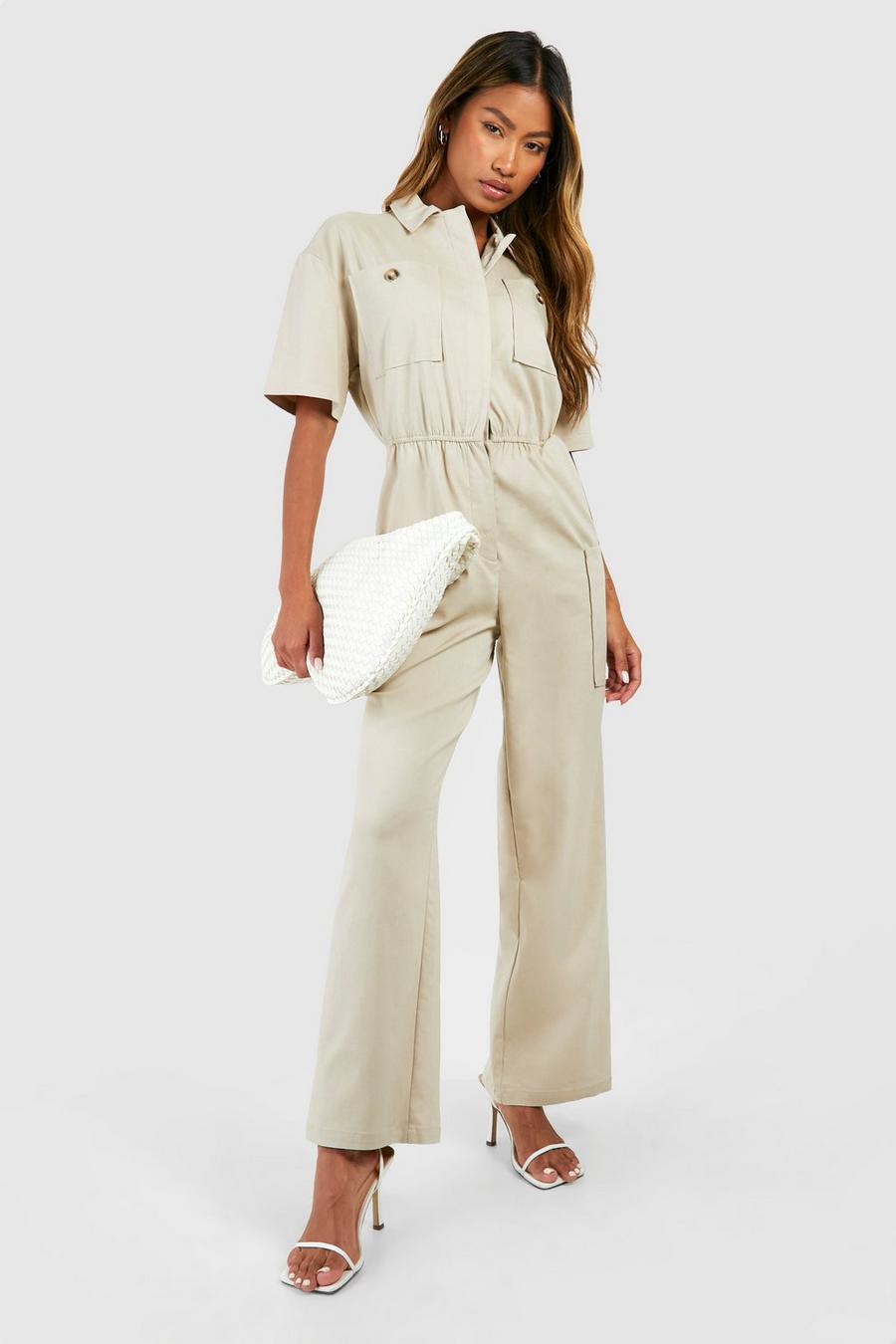 Stone Cargo Woven Utility Jumpsuit image number 1
