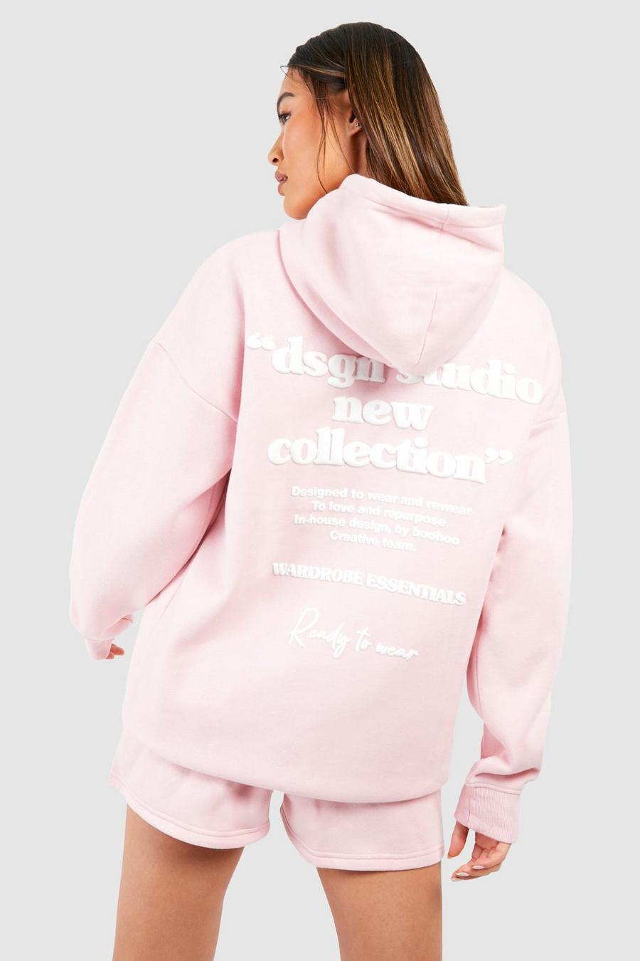 Light pink Dsgn Studio Bubble Puff Print Hooded Short Tracksuit image number 1