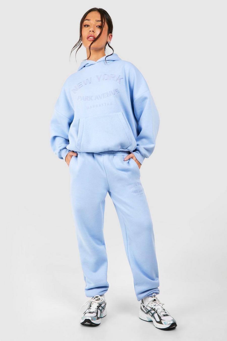 Petite Trainingsanzug mit New York Stickerei, Light blue image number 1