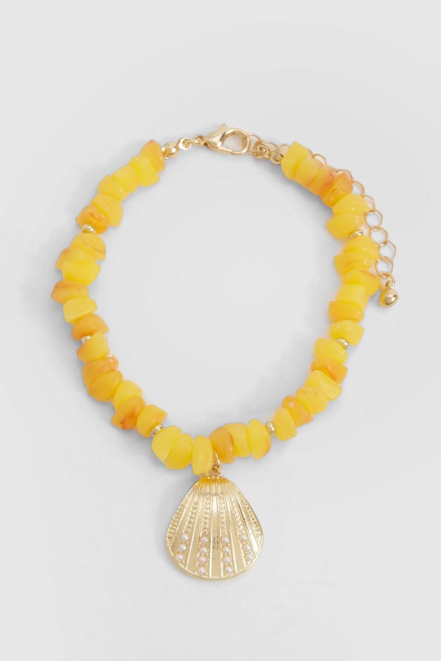 Orange Beaded Shell Bracelet  image number 1