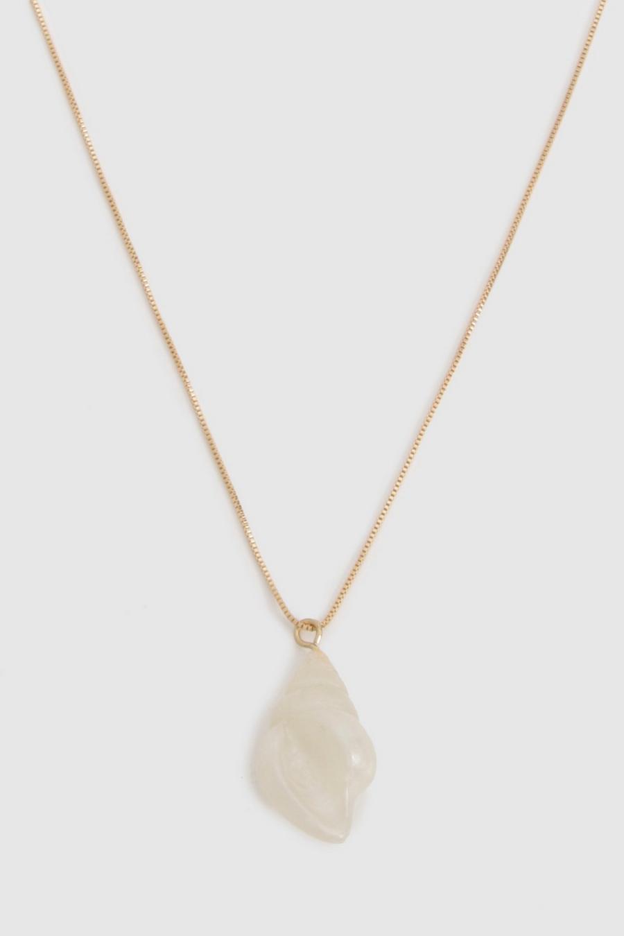 Gold Pearlised Shell Detail Necklace  image number 1