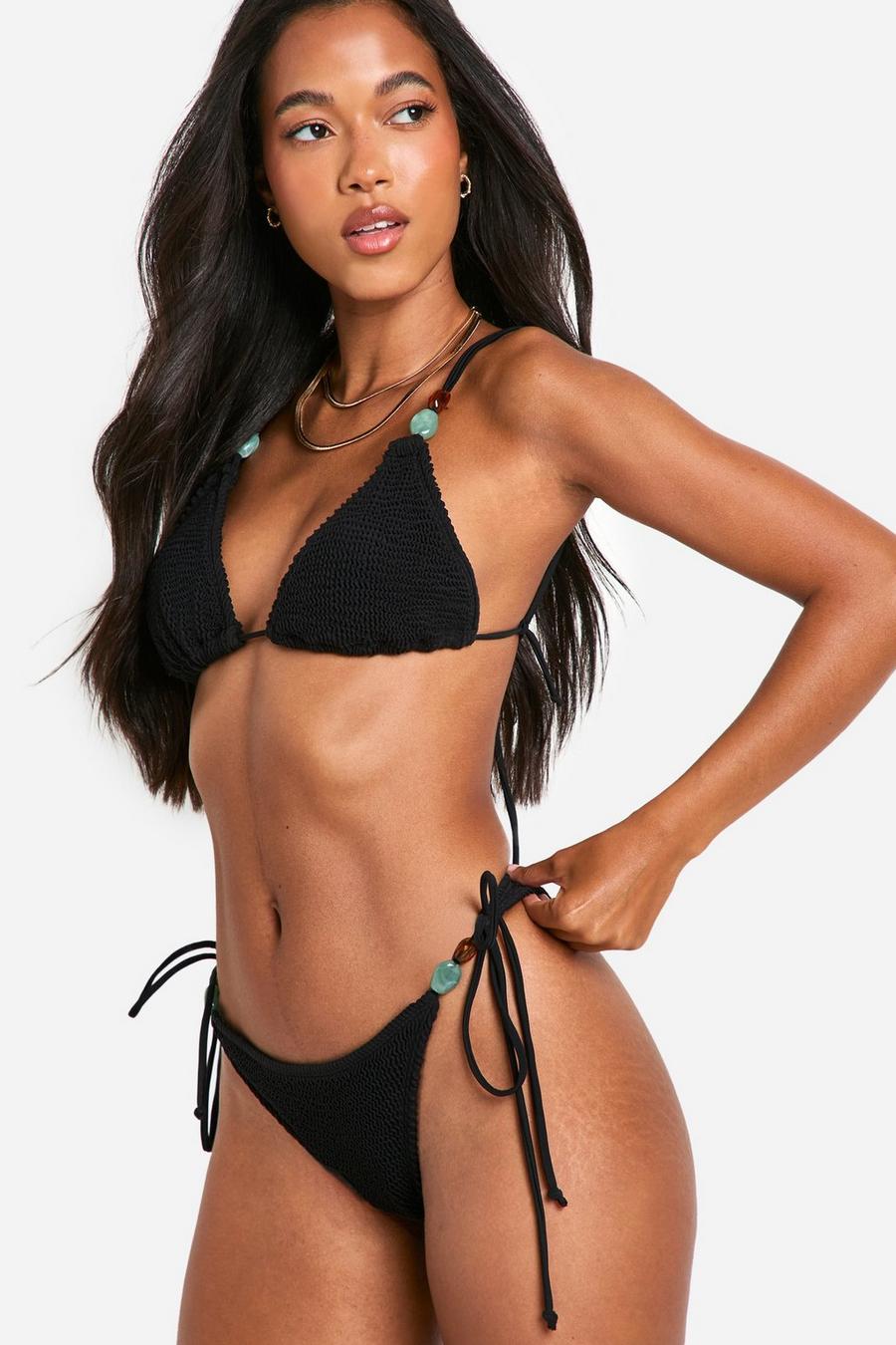 Black Bikinitrosa med knytdetaljer image number 1