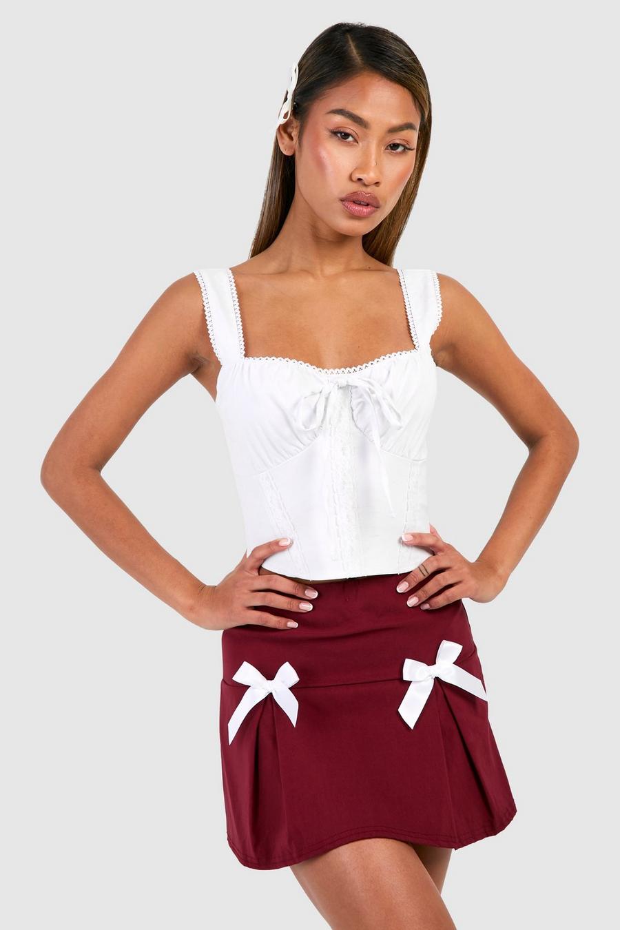 Cherry Ribbon Bow Micro Mini Skirt  