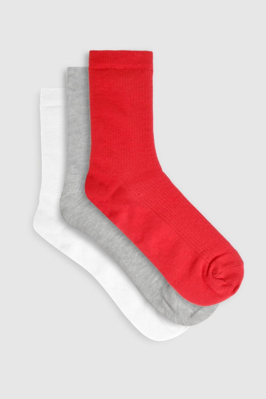 Multi 3 Pack Ribbed Socks  image number 1