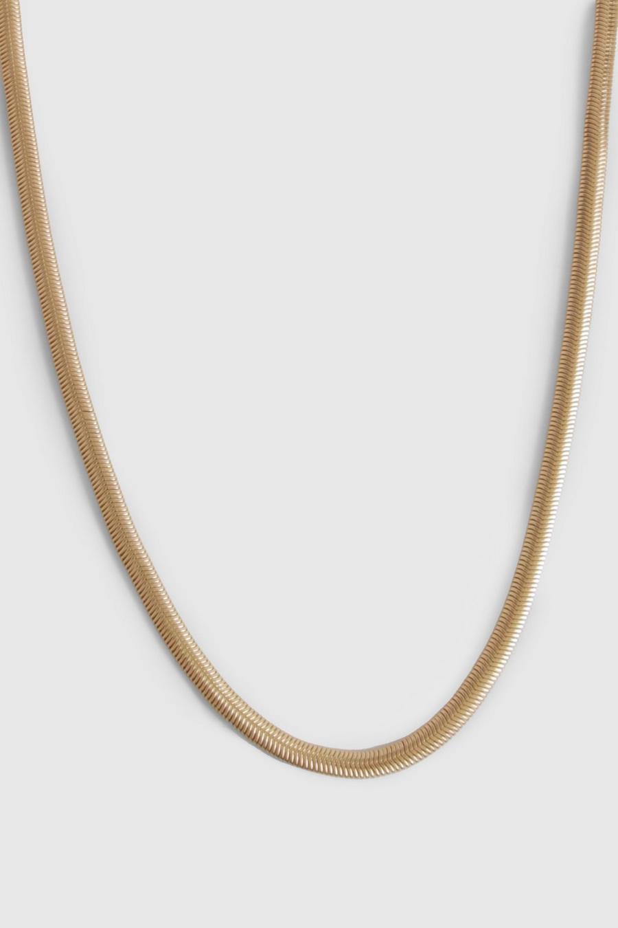 Delicate Gold Flat Snake Chain Necklace 