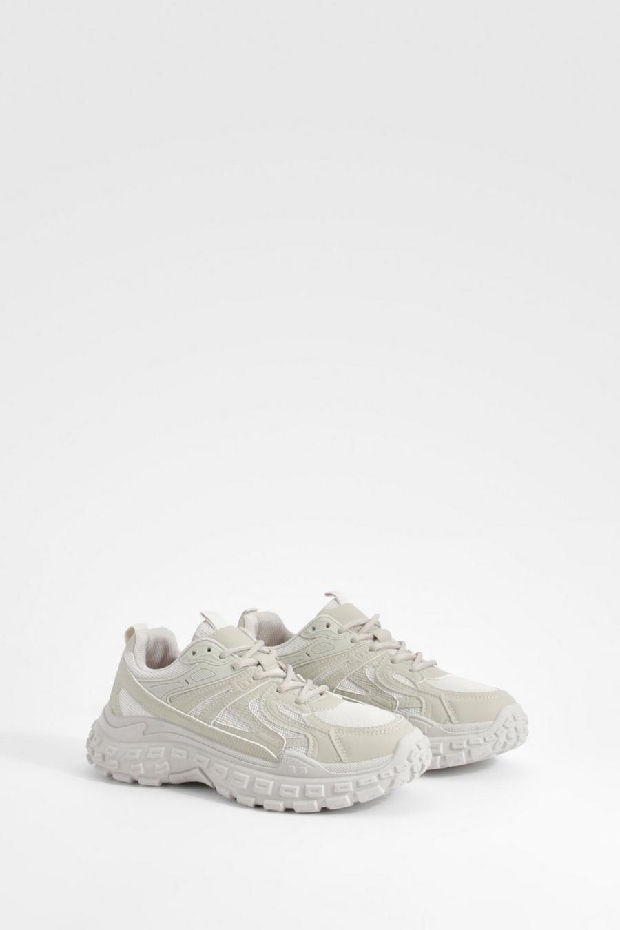 Beige Chunky Sporty Trainers   image number 1