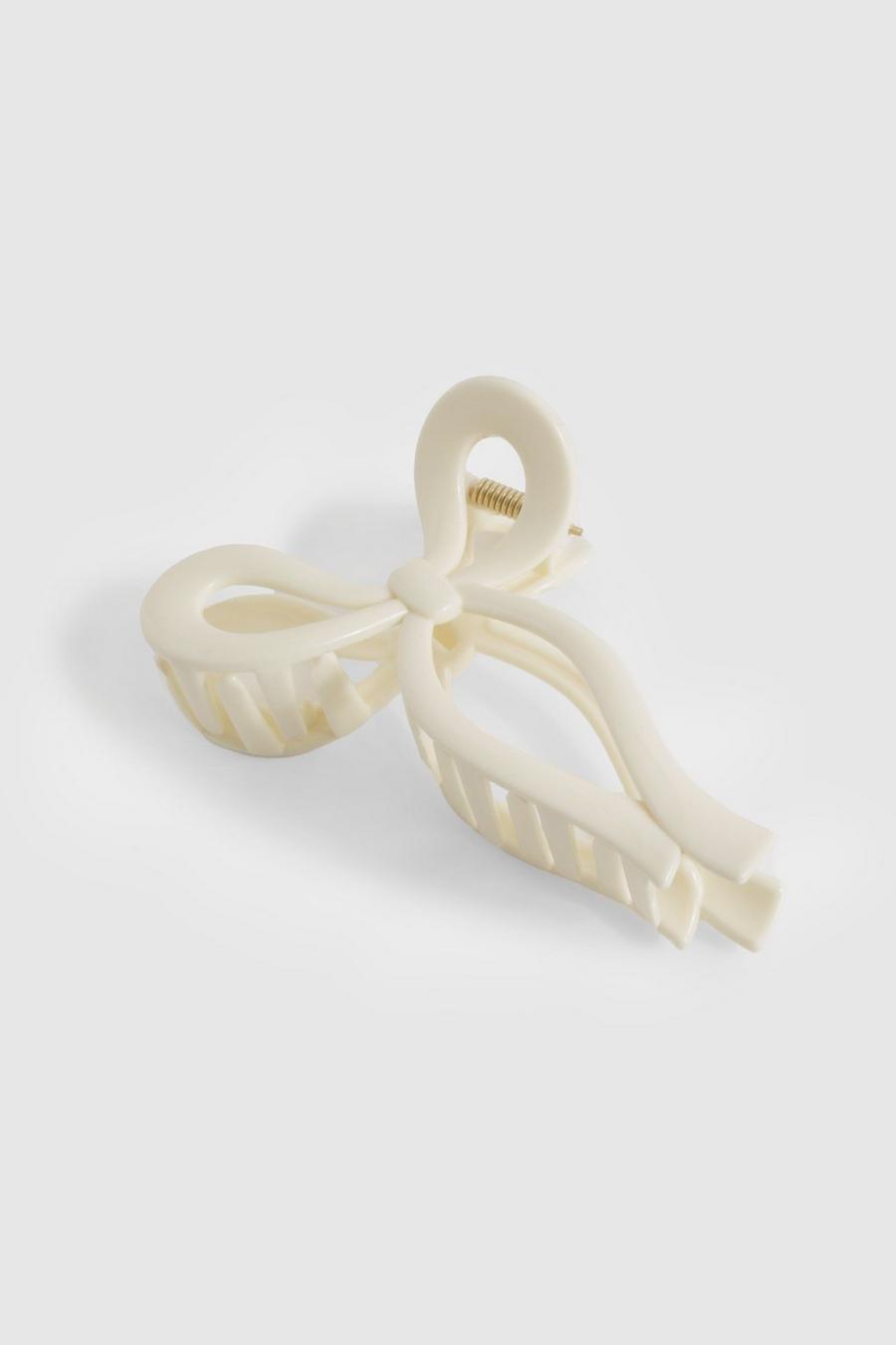 White Bow Shaped Claw Clip  image number 1