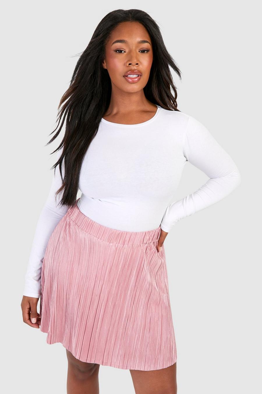 Grande taille - Mini-jupe plissée, Pink