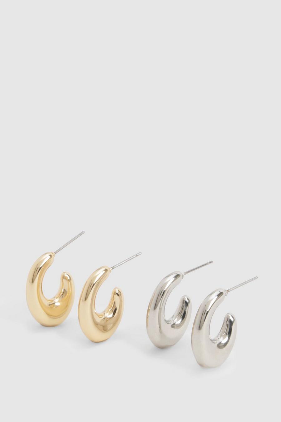 Multi Silver & Gold Multipack Hoop Earrings  image number 1