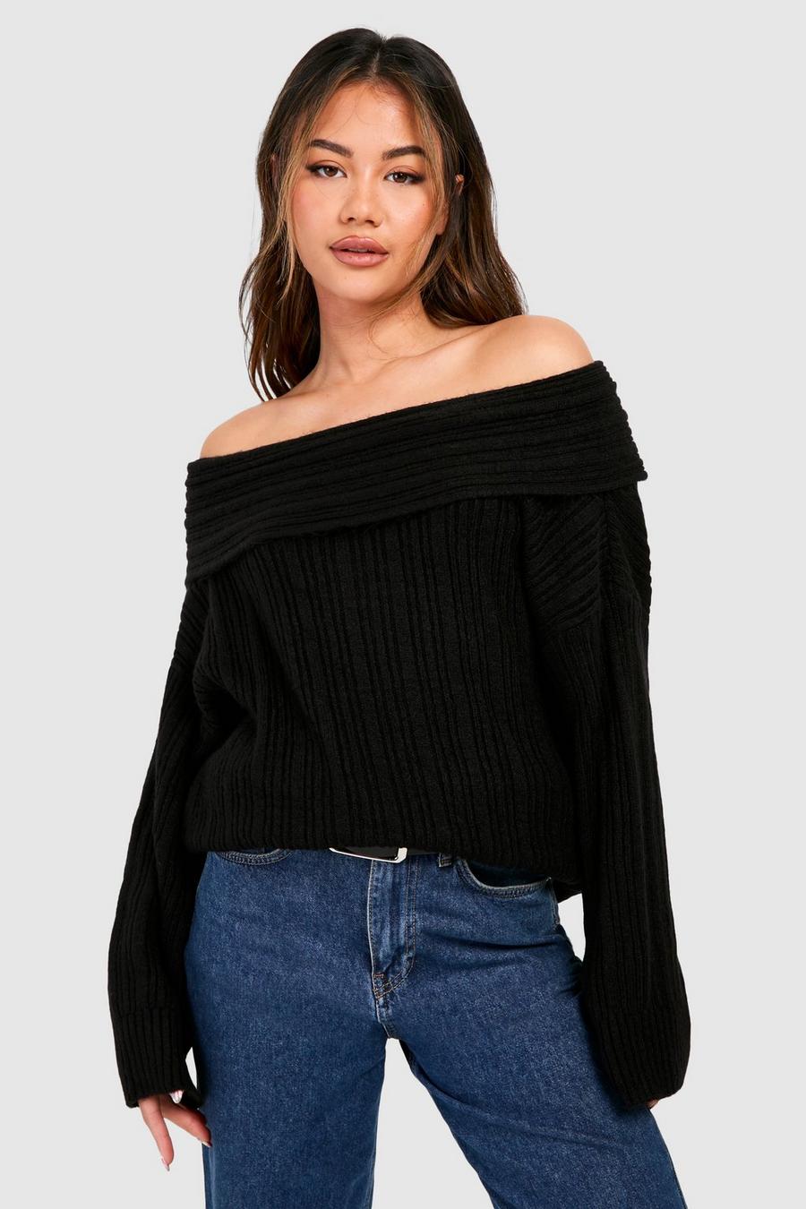 Black Off The Shoulder Sweater