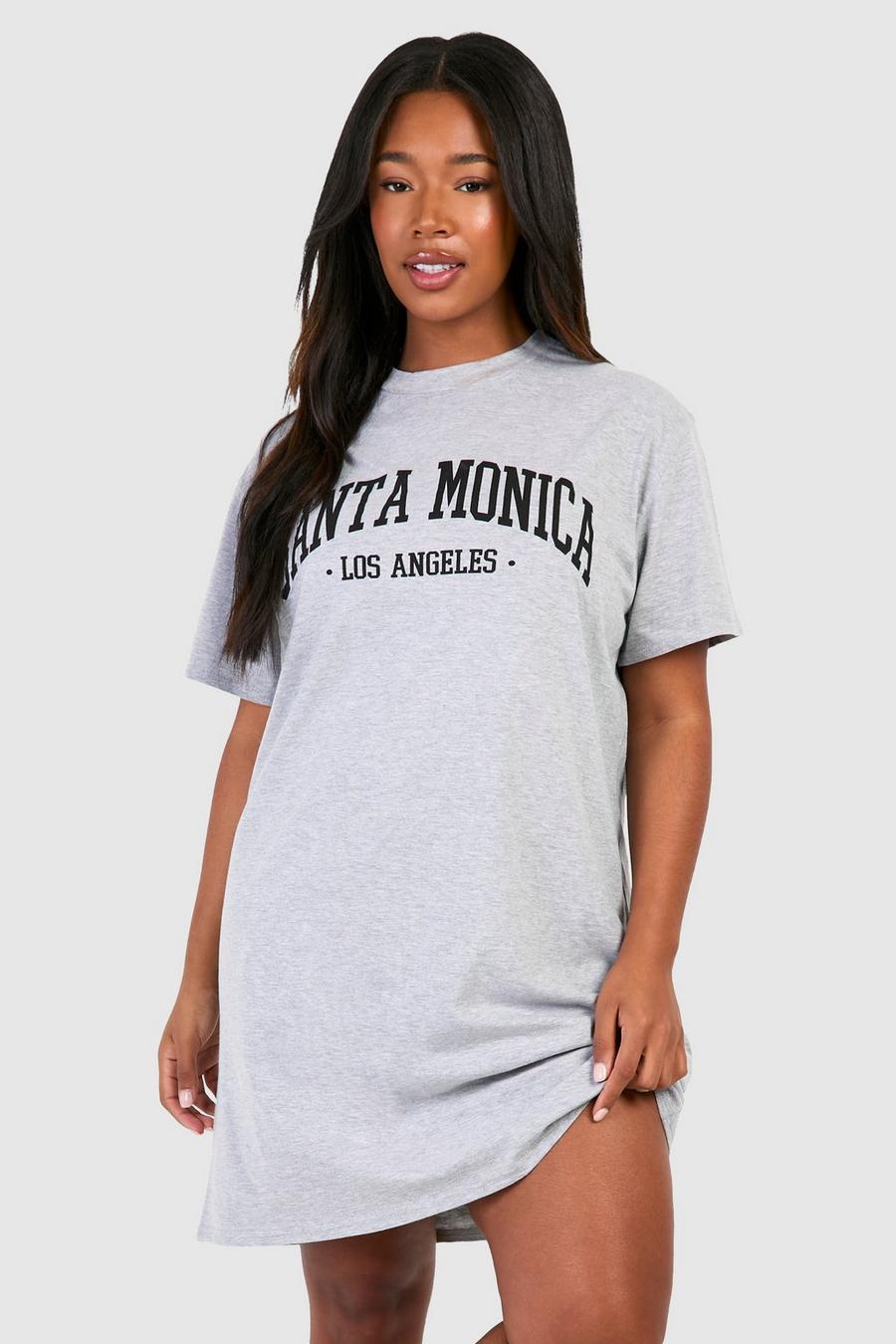 Grey Plus Santa Monica T-Shirtjurk Met Print
