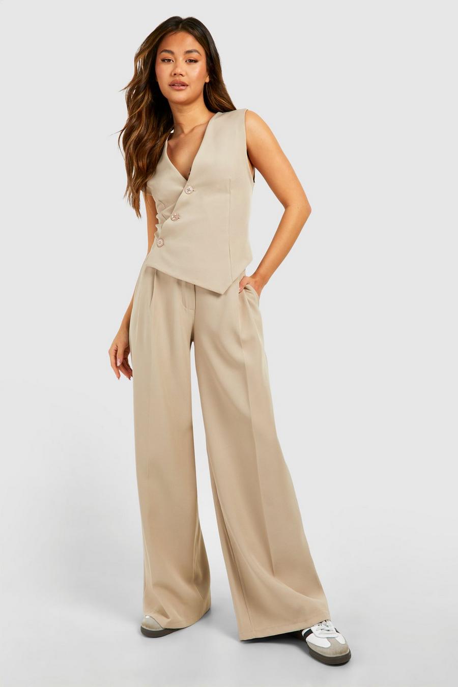Taupe Slouchy Low Rise Boyfriend Pants image number 1