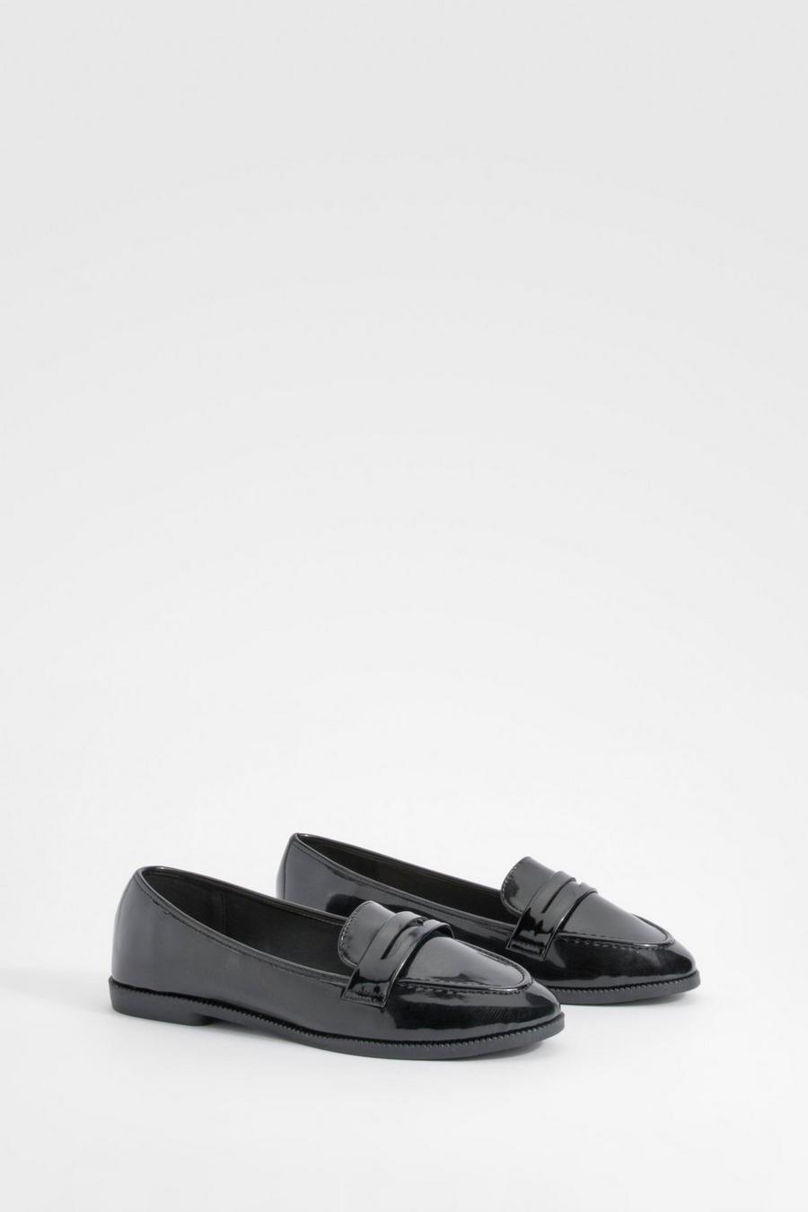 Black Basic loafers med rund tå