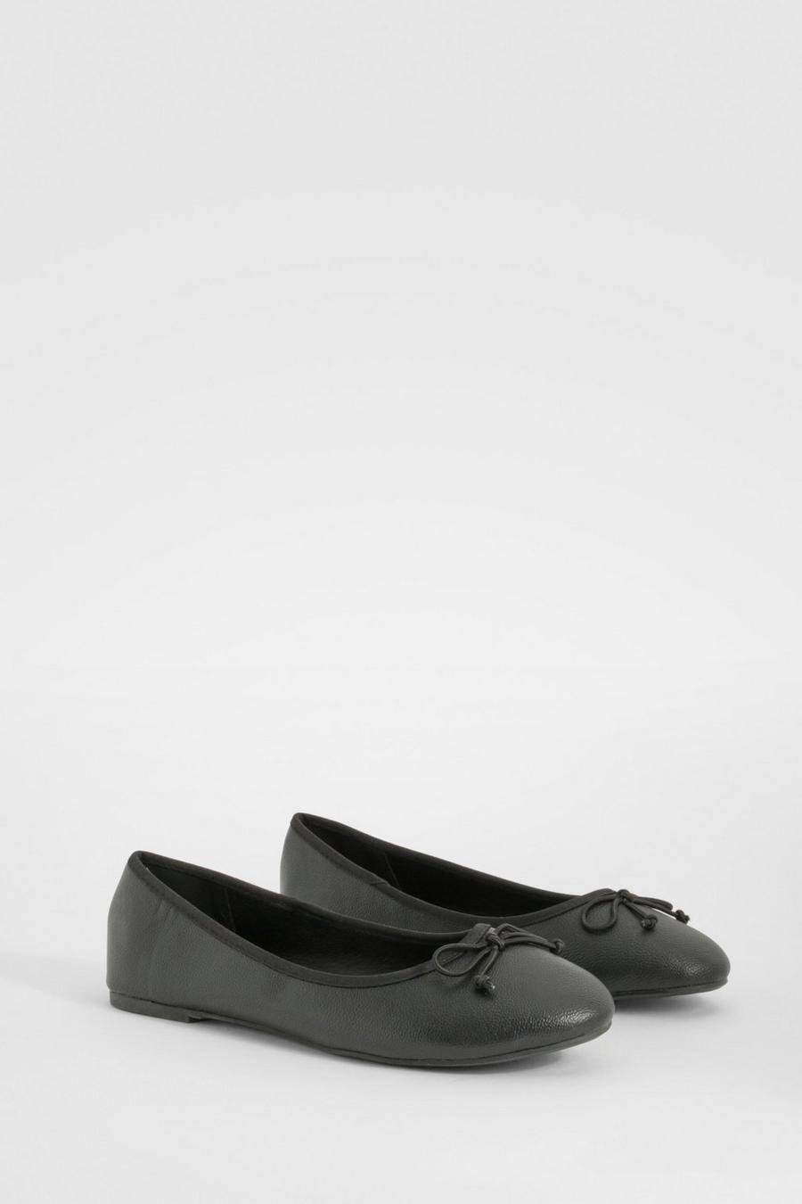 Black Bow Detail Ballet Flats