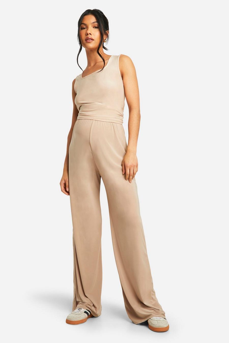 Stone Maternity Soft Touch Wide Leg Trousers