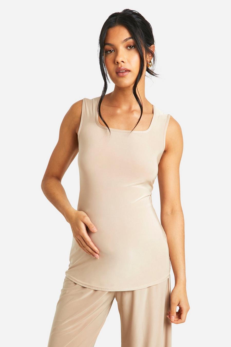 Stone Maternity Soft Touch Square Neck Tank Top Top image number 1