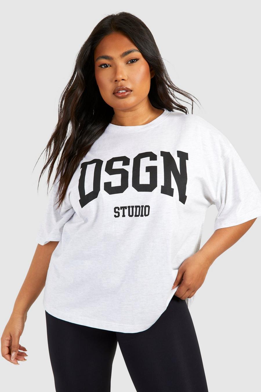 T-shirt Plus Size oversize Dsgn, Ash grey