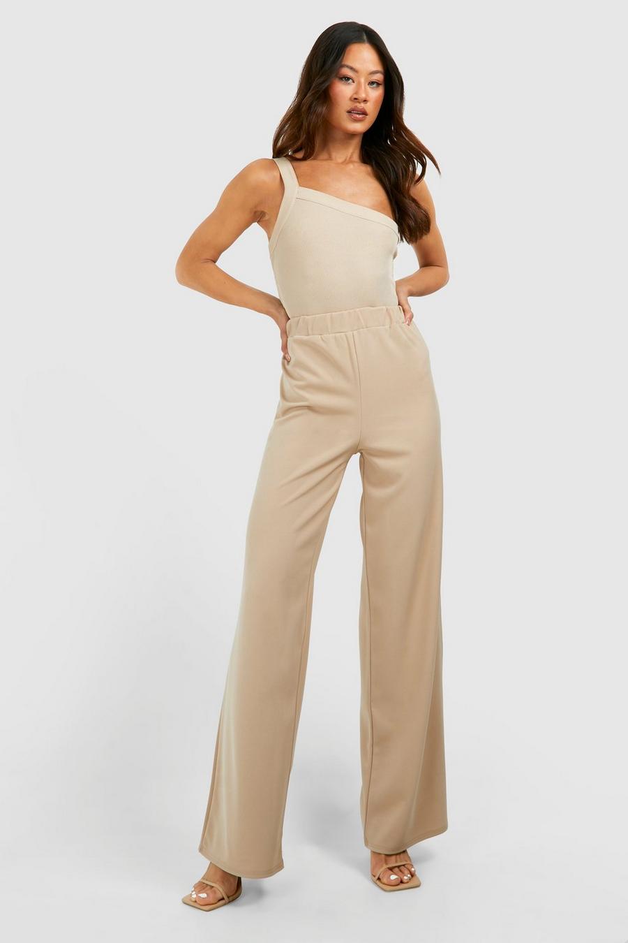 Stone Tall Crepe Tailored Wide Leg Trousers  
