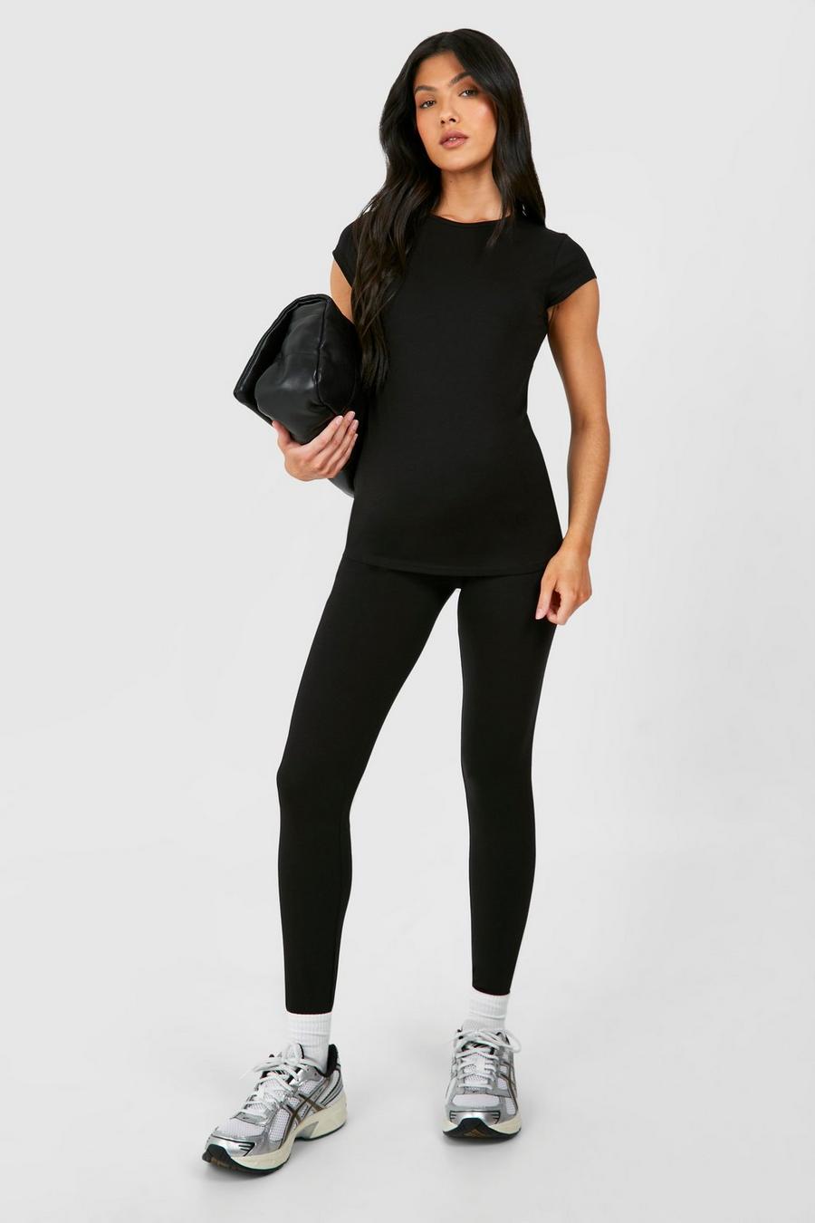 Black Maternity Soft Touch High Waisted Modal Leggings image number 1