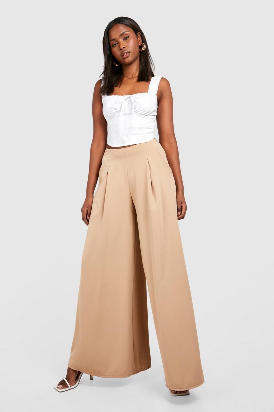 Taupe Extreme Wide Leg Pants image number 1