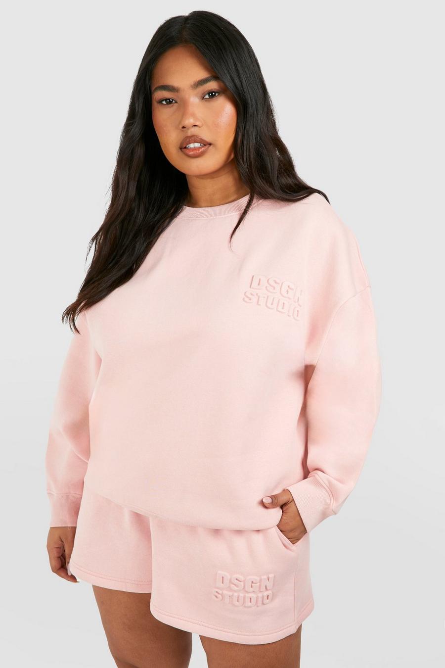 Baby pink roll-neck pullover top 