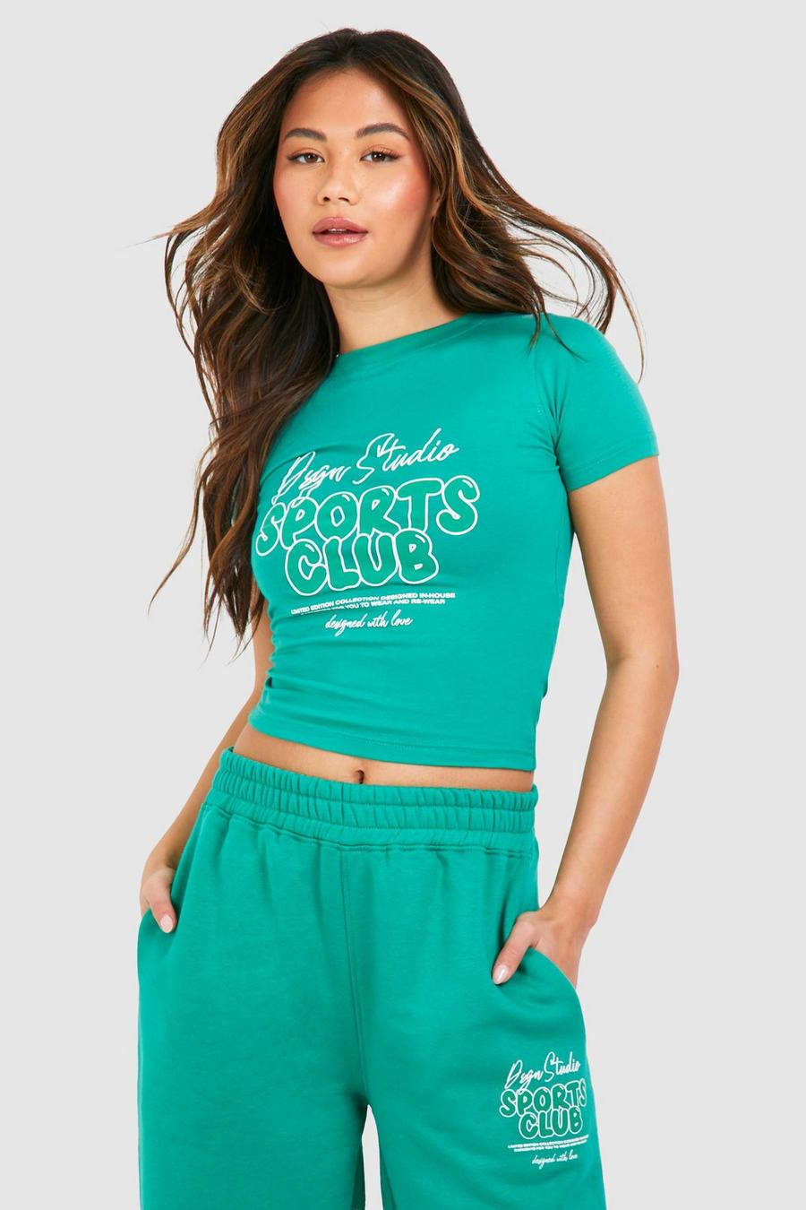 Camiseta ajustada con estampado Bubble Sports Club, Green image number 1